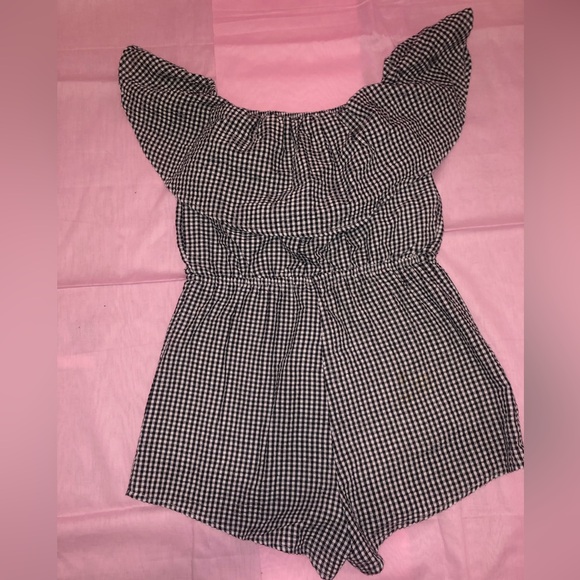 Milkmaid, Babydoll, Croquette, Honey Punch Jumper/romper Summer B/W checkered - Picture 3 of 6